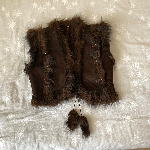 m Beden kahverengi Renk vintage nubuk kürk peluş yelek