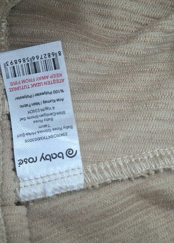 Nakışlı Bej Bebek Kız Takımı Uzun Kollu - Görsel 3