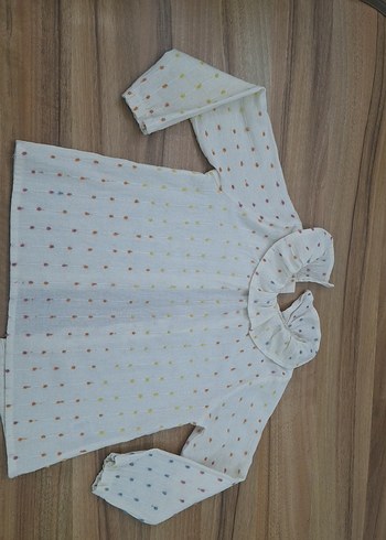 Nakışlı Bej Bebek Kız Takımı Uzun Kollu - Görsel 6