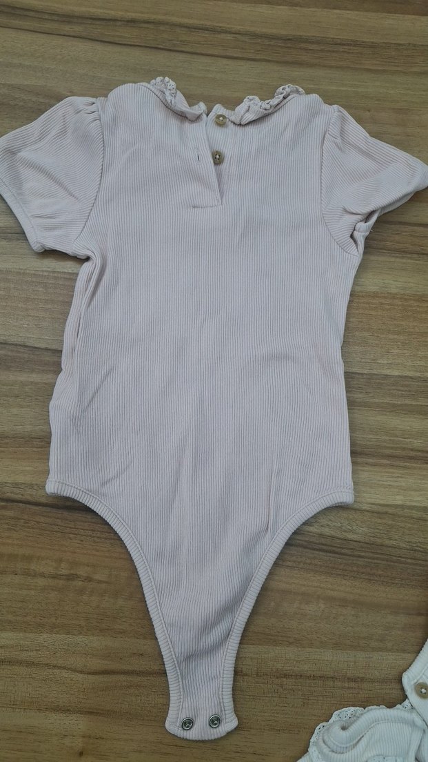 Kız Bebek Kısa Kollu Bej Body - Görsel 2