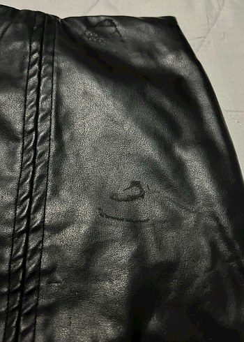 Siyah Deri Kemerli Mini Etek - Görsel 2