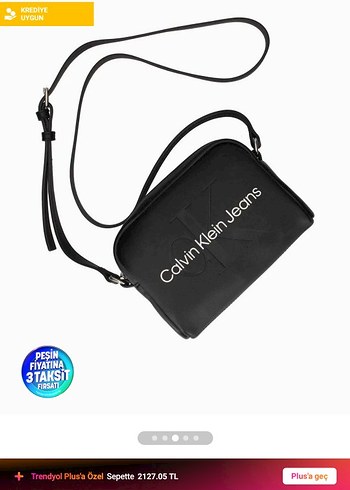 Calvin Klein Calvin Klein Siyah Deri Kadın Çapraz Çanta