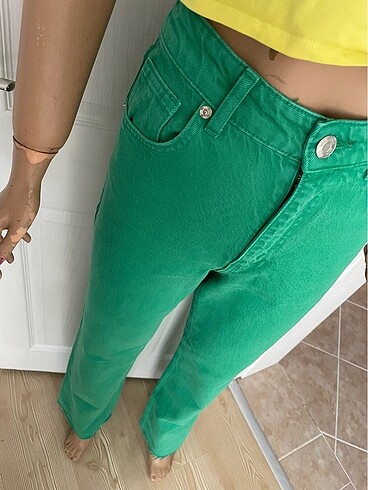 xs Beden Zara yeşil jean