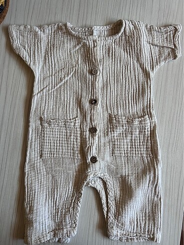 Beyaz muslin tulum kids
