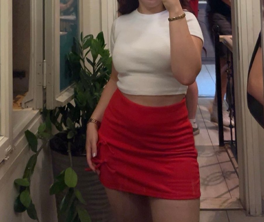 Kadın Kırmızı Mini Etek Fiyonk Detaylı - Görsel 2