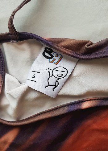s Beden kahverengi Renk UO Batik Desenli Askısız Mini Kadın Atlet