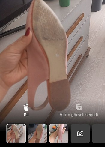 pudra pembesi arkası açık lastikli babet - Görsel 6