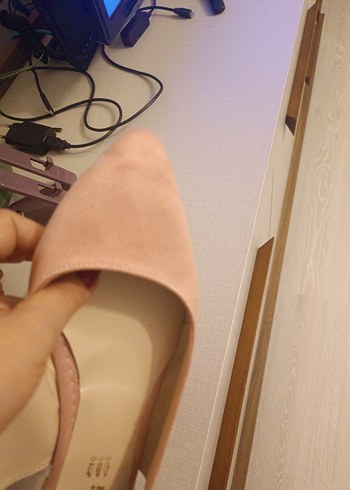 pudra pembesi arkası açık lastikli babet - Görsel 5