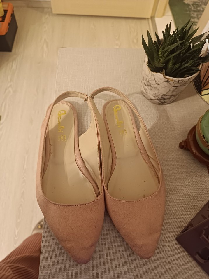 pudra pembesi arkası açık lastikli babet - Görsel 4