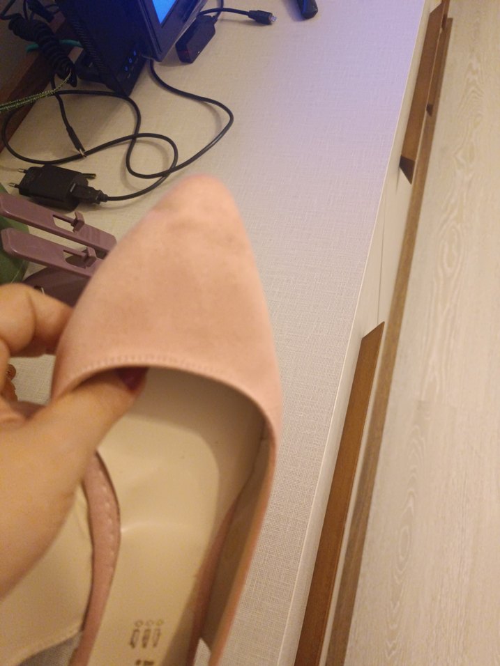 pudra pembesi arkası açık lastikli babet - Görsel 5