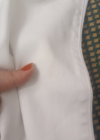 Kadın Beyaz Keten Midi Kumaş Pantolon - Görsel 8