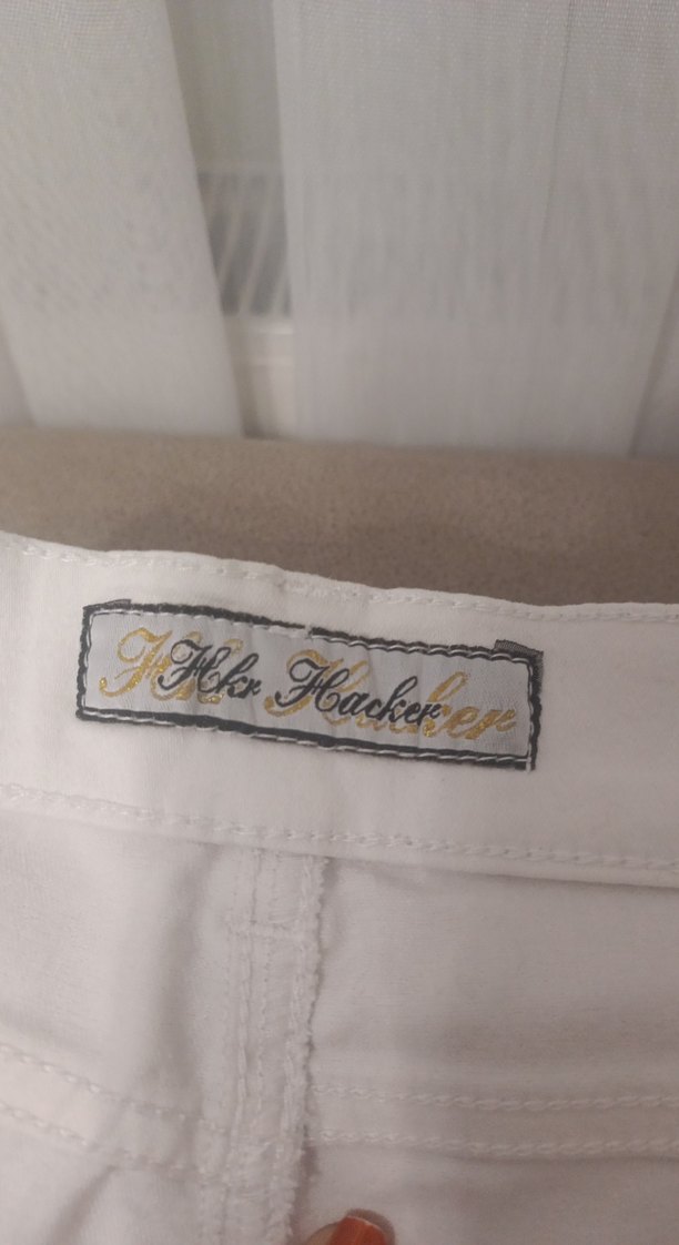 Kadın Beyaz Keten Midi Kumaş Pantolon - Görsel 5