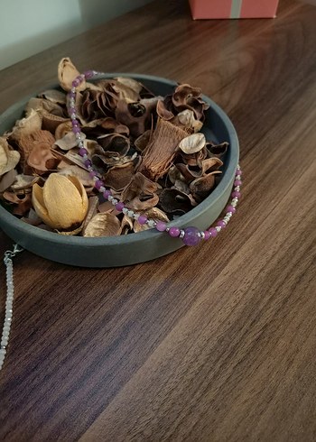 So Chic Doğal Ametist Taşlı Kadın Kolyesi