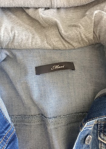 xs Beden Kapüşonlu mavi jeans Denim Ceket