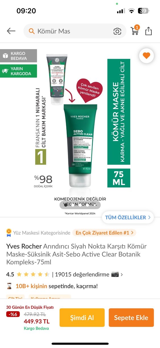 Yves Rocher Pure Menthe Maske - Görsel 3