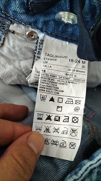 Benetton 18-24 ay Bebek jean - Görsel 6