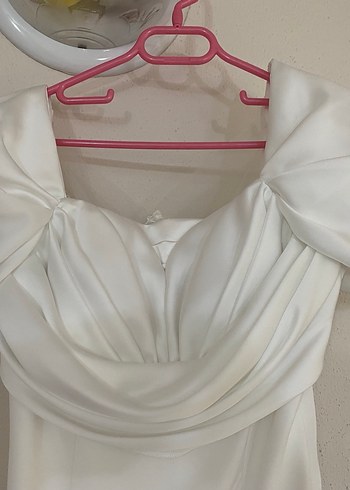 Beyaz Modern Klasik A Kesim Gelinlik,nişanlık - Görsel 3