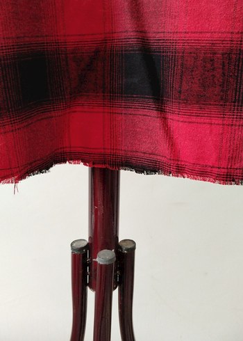 Kırmızı Siyah Desenli Boncuklu Salaş Gömlek - Görsel 6