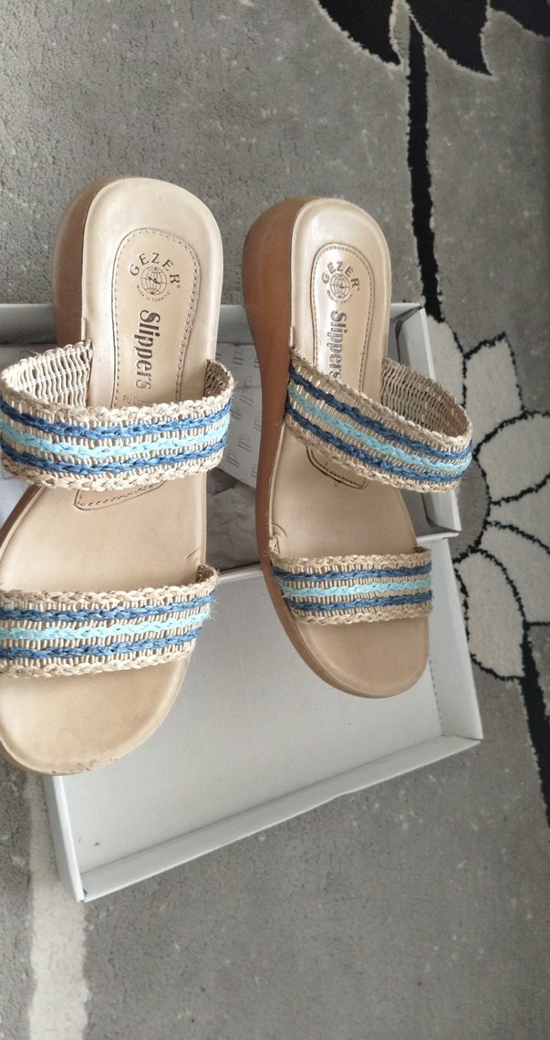 Bohem Tarz Kadın Dolgu Topuklu Sandalet - Görsel 2