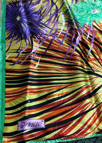 Renkli Pileli Bohem Kadın Eşarp/Fular - Görsel 2