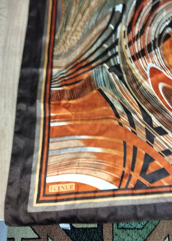 Kahverengi Pilili Bohem Kadın Eşarp - Görsel 2