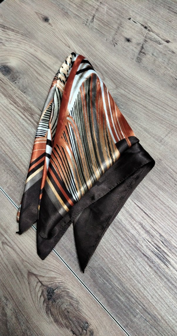 Kahverengi Pilili Bohem Kadın Eşarp - Görsel 5