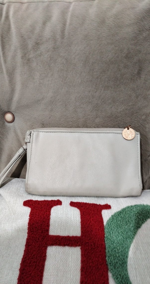 Gri Süet Fermuarlı Kadın Portföy Cüzdan/El Çantası - Görsel 3