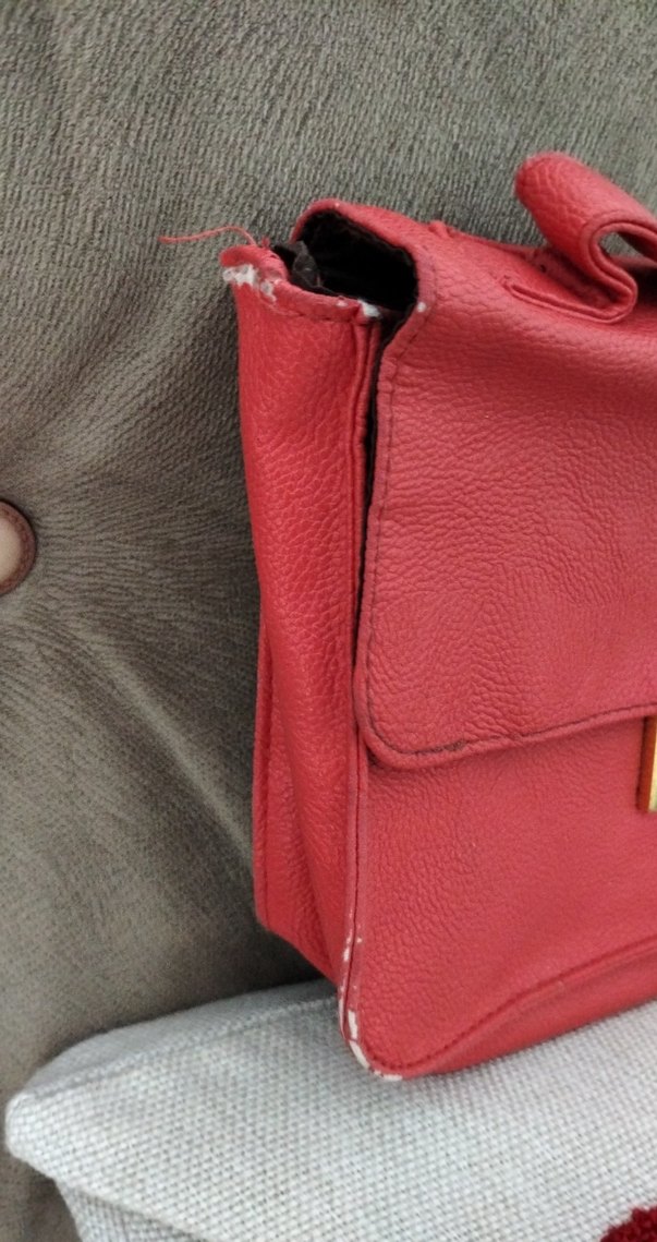 Kırmızı Deri Kadın Çanta Tokalı - Görsel 3