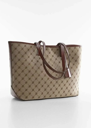 Beden kahverengi Renk Mango logolu shopper çanta