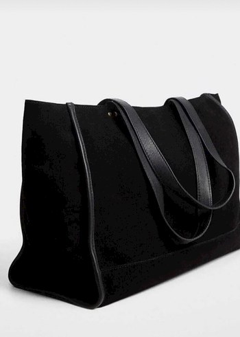 Mango Orjmango Hakiki Suet Deri Shopper Canta