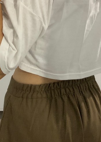 Zara Kahverengi kumaş bol pantolon
