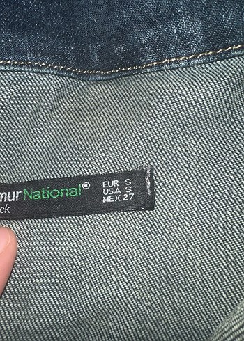 Kadın Koyu Mavi Düğmeli Denim Ceket - Görsel 4