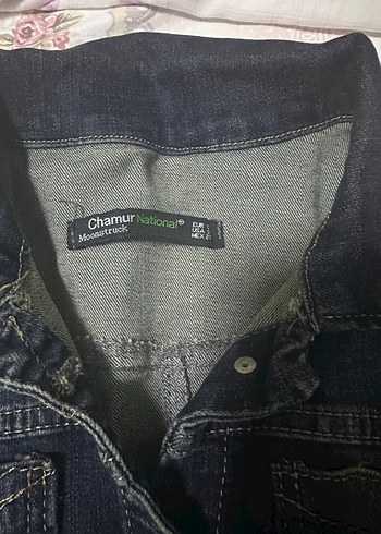 Kadın Koyu Mavi Düğmeli Denim Ceket - Görsel 3