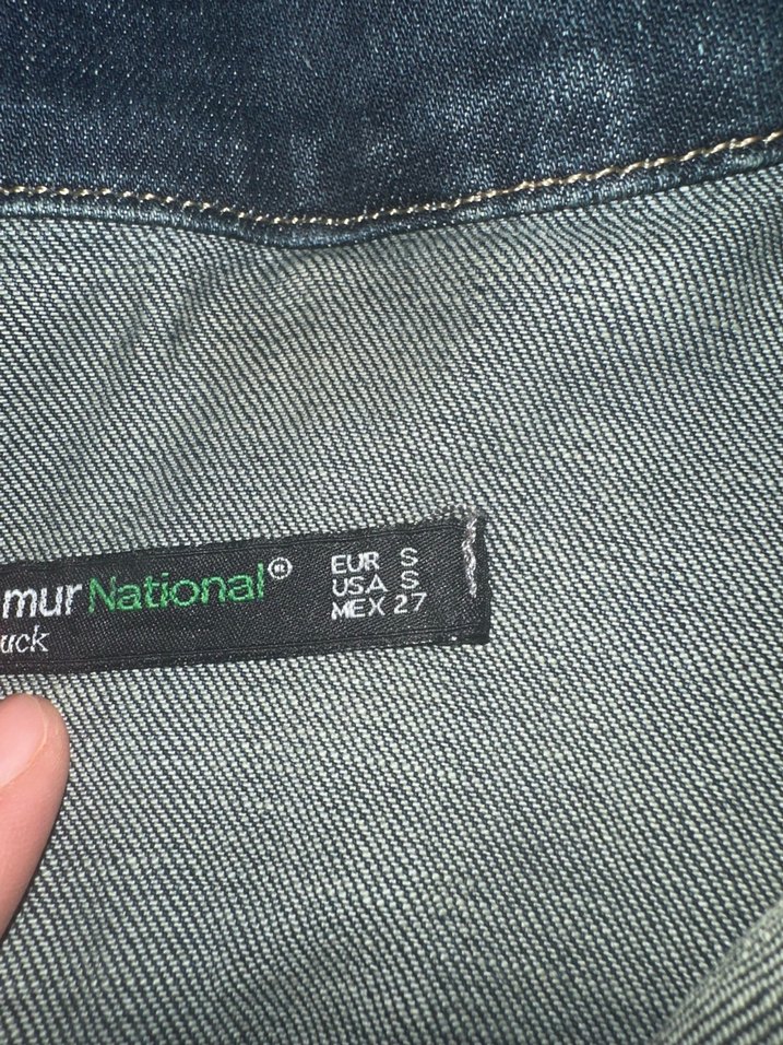 Kadın Koyu Mavi Düğmeli Denim Ceket - Görsel 4