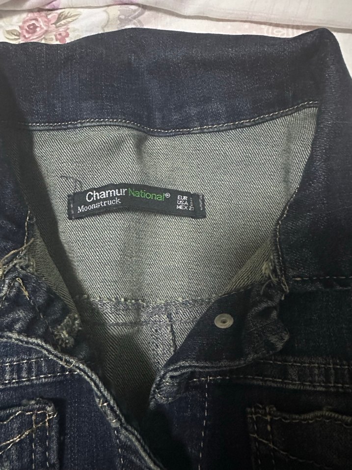 Kadın Koyu Mavi Düğmeli Denim Ceket - Görsel 3