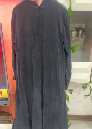 Siyah Uzun Kollu Salaş Siyah Elbise - Görsel 7