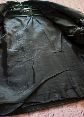 Düğmeli Siyah erkek Deri Ceket - Görsel 3