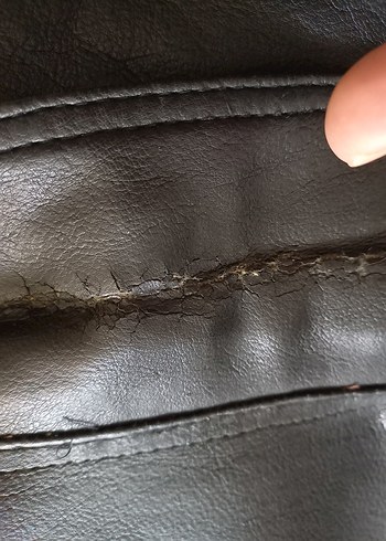 Düğmeli Siyah erkek Deri Ceket - Görsel 6