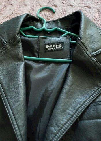 Düğmeli Siyah erkek Deri Ceket - Görsel 2