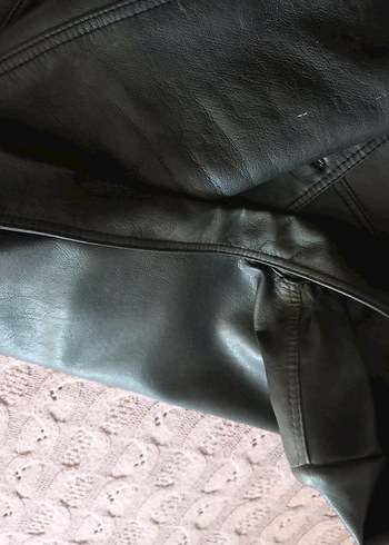 Düğmeli Siyah erkek Deri Ceket - Görsel 5