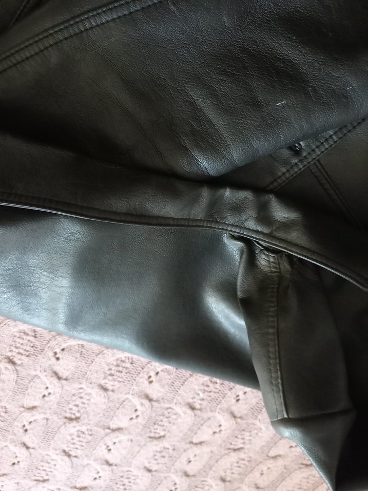 Düğmeli Siyah erkek Deri Ceket - Görsel 5