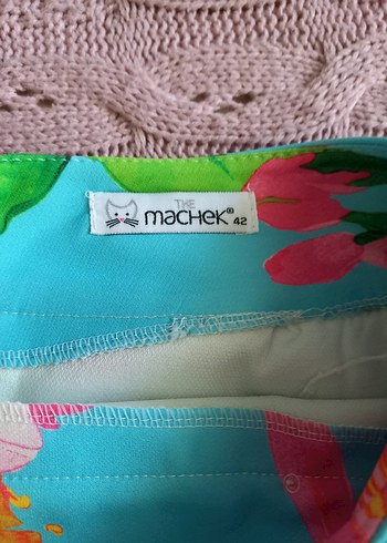 Bohem Çiçek Desenli Turkuaz Mini Etek - Görsel 2