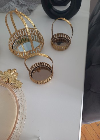 Altın Renkli Bohem Nakışlı Sofra Seti - Görsel 8