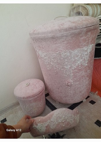 Pembe Dantel Detaylı Makyaj Organizeri