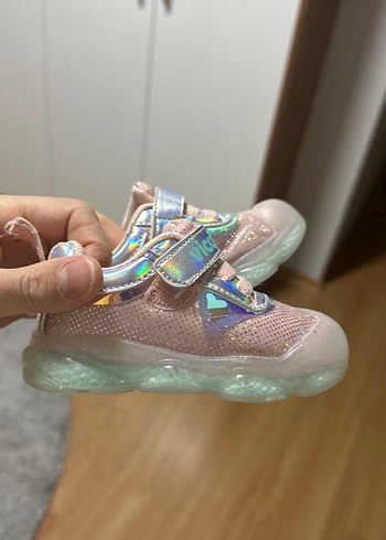 Kız Çocuk Pembe Cırt Cırtlı ışıklı Spor Ayakkabı - Görsel 10