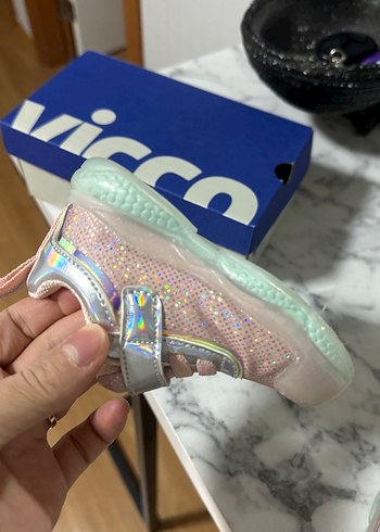 Kız Çocuk Pembe Cırt Cırtlı ışıklı Spor Ayakkabı - Görsel 6