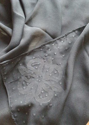 Siyah ferace eşarp ince - Görsel 3