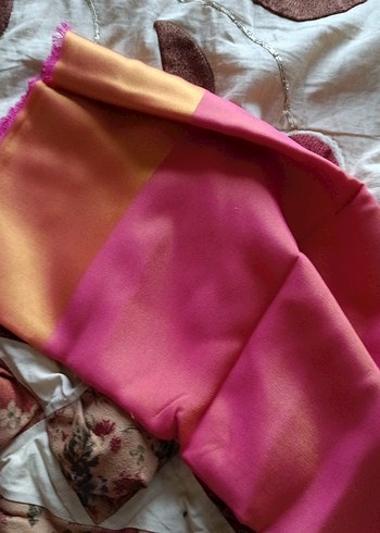 kışlık eşarp  pembe sarı - Görsel 2