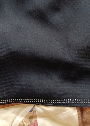 şal  siyah ucu taşlı - Görsel 2