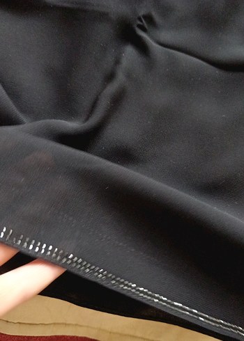 şal  siyah ucu taşlı - Görsel 3